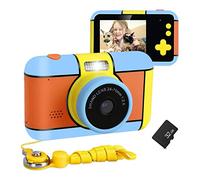 Biwwubik Cámara para niños, cámara digital recargable para niños con tarjeta de memoria de 32 G, 16 MP, 1080 p, HD, resistente a los golpes, juguete de cámara de vídeo digital