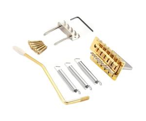 Biwwubik Guitarra EléCtrica Vintage de 52,5 Mm, Puente Basculante úNico, de TréMolo, Puente, Dorado