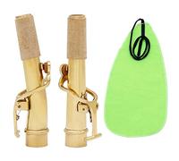 Biwwubik HöHen B Saxofón Cuello Curvo Cuello Recto 2 Piezas Manguera de Cuello + Rayas Tela Saxofón Accesorios