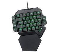Biwwubik K50 Cableado USB Mecánico Teclado De Una Mano/RGB Luminoso Juego Teclado Mecánico/Eje Verde