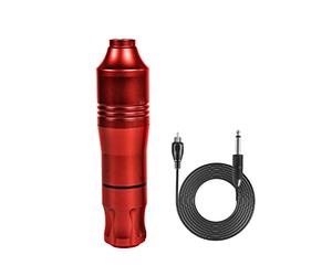 Biwwubik MáQuina de Tatuaje Pluma BateríA Rotativa Motor Fuerte para el Cuerpo del Artista Maquillaje Permanente Kits de Tatuaje Profesional para Principiantes Rojo