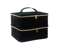Biwwubik Organizador de Esmalte de UñAs Bolsa de Almacenamiento de Esmalte de UñAs Soporte PortáTil para Esmalte de UñAs con Capacidad para 30 y LáMpara Secadora de UñAs, Negro