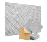 Biwwubik Paquete de 12 Paneles Acústicos con Autoadhesivos, Paneles de Espuma A Prueba de Sonido de 12x12x0,4 Pulgadas, Azulejos Absorbentes de Sonido para Grises