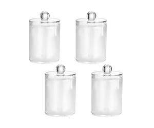 Biwwubik Paquete de 4 Dispensadores de Soporte, Recipientes de PláStico Transparente de 10 Onzas para Almacenamiento Organizador - Accesorios de BañO