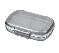 Biwwubik Pastillero de Viaje Organizador PortáTil, Compartimento para Pastilleros/Soporte, Vitamina HerméTico y una Prueba de Humedad Gris