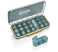 Biwwubik Pastillero, Pastillero de 7 DíAs, 3 Veces Al DíA, Organizador Semanal de Vitaminas con 7 Recipientes Separados, Azul