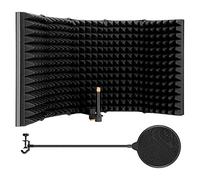 Biwwubik Placa plegable de espuma de absorción, antisoplado para micrófono de condensador