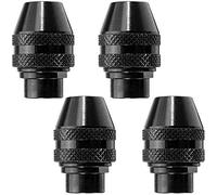 Biwwubik Portabrocas multifunción universal de 4 piezas, sin llave, para herramientas de lijado eléctrico, 0,4-3,2 mm