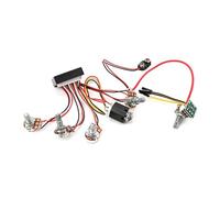 Biwwubik Preamplificador Pasivo Activo de Bajo, de Bajo de Guitarra Ecualizadores de Ecualizador Activo de 3 Bandas Circuito de Preamplificador y Control de Tono con Accesorios