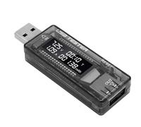 Biwwubik Probador USB Voltaje de Corriente Probador de Capacidad del Cargador VoltíMetro Pantalla Adaptador de Tarjeta de Prueba de Voltaje de Corriente USB