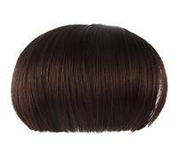 Biwwubik recto flequillo liso extensiones franja peluca (marron oscuro)