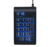 Biwwubik Retroiluminación LED de 3 colores, iluminada 19 teclas, bloque de dígitos USB con bloque de dígitos mecánico USB para computadora portátil, escritorio, PC y computadora