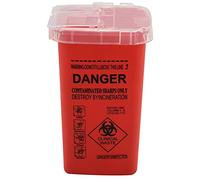 Biwwubik Rojo Accesorios de Peluquero Caja de Contenedores de Desecho Hoja de Residuos Caja de Almacenamiento Hoja de Tatuaje Jeringa Aguja Basura Colector de Cabello Rizado