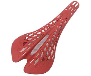 Biwwubik Super ligero plástico bicicleta sillín montaña silla asiento PVC cojín Ciclismo parte rojo