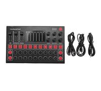 Biwwubik Tarjeta de sonido M9 en , equipo de transmisión en directo, tarjeta de sonido con luces de color, compatible con voces en multiplataforma