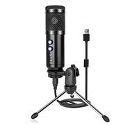 Biwwubik USB Plug and Play Metal Condensador Grabación Micrófono con Estacionador Adecuado para Video Conferencia Grabación Llamada Chat