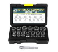 Bixury 14 Piezas Juego de Extractor de Tuercas Extractores de Tuercas en Espiral Extractor de Tuercas Dañados & Extraer Tornillos para Quitar Piezas Dañadas y Oxidadas 6,35-19mm