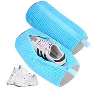 Bixury Bolsa Lavadora Zapatillas, 2 Piezas Bolsa Para Lavar Zapatillas en Lavadora, Bolsas Para Lavar Zapatos Protege los Zapatos e los Daños, con pelusa de limpieza a 360° (Azul)