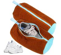 Bixury Bolsa Lavadora Zapatillas 2 Piezas, Bolsa para Lavar Zapatillas en Lavadora, Bolsas para Lavar Zapatos Protege los Zapatos e los Daños, con Pelusa de Limpieza a 360° (Marrón)