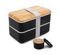 Bixury Fiambrera Bento Lunch Box, 1400ml Fiambrera Para Adultos, Lunch Box Sin BPA Hermetica fugas, Lonchera Japonés, Recipiente para alimentos con compartimentos y juego de cubiertos