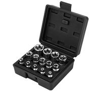 Bixury Juego de 14 llaves de vaso E-Torx Llaves Vaso Torx Hembra Set de Acoplamiento de Tornillo E-TORX 1/4" 3/8" 1/2" E4 E5 E6 E7 E8 E10 E11 E12 E14 E16 E18 E20 E22 E24 con Funda de Almacenamiento