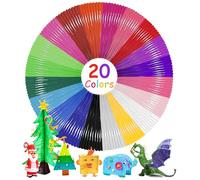 Bixury PLA 3D Pluma Filamento PLA Boligrafo 3D 20 Colores Variados Lapiz 3D 1,75 mm Filamento Total 100 M Filamento para Impresoras 3D Pen para Los Bolígrafos de Impresión 3D de Alta Temperatura
