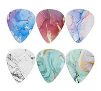 Biyejit 6 púas de guitarra, canicas con impresión premium para guitarra eléctrica, guitarra acústica, mandolina y bajo
