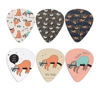 Biyejit 6 púas de guitarra, linda impresión de perezoso para guitarra eléctrica, guitarra acústica, ukelele, mandolina