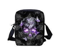 Biyejit Bandolera bandolera bandolera con correas ajustables, Calavera con mariposa