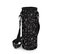 Biyejit Bolsa para botella de agua con cremallera y correas ajustables para el hombro, notas de música, talla única, Organizador de bolsas