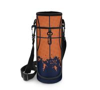 Biyejit Bolsa para botella de agua con cremallera y correas ajustables para los hombros para hombres y niños, senderismo, caminar, deportes, gimnasio, Baloncesto 2, talla única, Organizador de bolsas