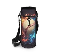 Biyejit Bolsa para botella de agua con cremallera y correas ajustables para los hombros para hombres y niños, senderismo, caminar, deportes, gimnasio, Béisbol 4, talla única, Organizador de bolsas