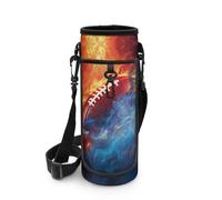 Biyejit Bolsa para botella de agua con cremallera y correas ajustables para los hombros para hombres y niños, senderismo, caminar, deportes, gimnasio, Rugby 2, talla única, Organizador de bolsas