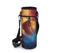 Biyejit Bolsa para botella de agua con cremallera y correas ajustables para los hombros para hombres y niños, senderismo, caminar, deportes, gimnasio, Baloncesto 1, talla única, Organizador de bolsas