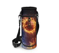 Biyejit Bolsa para botella de agua con cremallera y correas ajustables para los hombros para hombres y niños, senderismo, caminar, deportes, gimnasio, Baketball 1, talla única, Organizador de bolsas