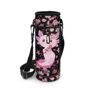 Biyejit Bolsa para botella de agua con cremallera y correas de hombro ajustables para niñas, niños, deportes, gimnasio, viajes, Axolotl, talla única, Organizador de bolsas