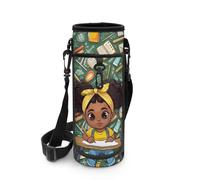 Biyejit Bolsa para botella de agua con cremallera y correas de hombro ajustables para niñas, niños, deportes, gimnasio, viajes, Lindas niñas, talla única, Organizador de bolsas