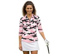 Biyejit Camiseta de manga larga 3/4 para mujer, para golf, tenis, con cremallera de 1/4, ajuste femenino, ropa deportiva para el trabajo, deportes, ropa deportiva para mantener la frescura, tallas S
