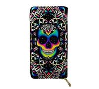 Biyejit Cartera de piel larga para mujer, cartera de viaje, tarjetero, funda para teléfono, gran capacidad, con cremallera alrededor, Talla única, Casual