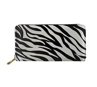 Biyejit Cartera de piel larga para mujer, cartera de viaje, tarjetero, funda para teléfono, gran capacidad, con cremallera alrededor, estampado de cebra, Talla única, Casual