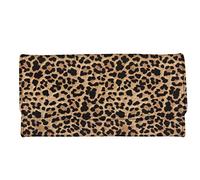 Biyejit Cartera larga de cuero de viaje monedero titular de la tarjeta de crédito del teléfono embrague de gran capacidad cierre a presión, estampado de leopardo (Multicolor) - Biyejit