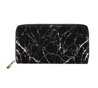 Biyejit - Cartera larga de cuero para mujer, con bolsillo para teléfono y tarjetero, tipo clutch, con estampado floral, mármol, Talla única, Contemporáneo