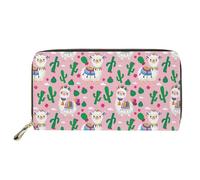 Biyejit Cartera larga de cuero para mujer, con cremallera alrededor, Alpaca, Talla única, Bolso de mano casual