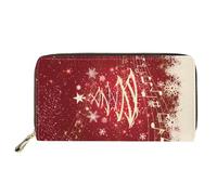Biyejit Cartera larga de cuero para mujer, con diseño floral, tarjetero, bolsillo de capacidad, Árbol de Navidad, Talla única, Casual