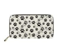 Biyejit Cartera larga de cuero para mujer, con diseño floral, tarjetero, bolsillo de capacidad, Patas de perro, Talla única, Minimalista