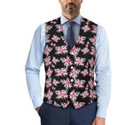 Biyejit Chaleco de camuflaje para hombre, chaleco formal con botón, cuello en V, para negocios, fiesta de esmoquin S-4XL, Union Jack, L