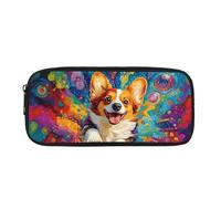 Biyejit Corgi - Estuche para lápices con diseño de perro para niños, estuche para cosméticos, monedas, monedero para mujeres, artículos de aseo personal, bolsa de papelería para adolescentes, niños y