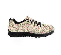 Biyejit Flores Imprimir Mujeres Atlético Malla Transpirable Casual Zapatillas con Cordones Zapatos Confort