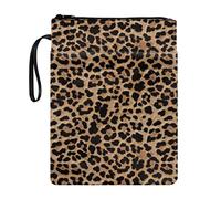 Biyejit Funda para libro de leopardo con bolsillo de bolsillo, con estampado de guepardo para tapa blanda, fundas lavables con cremallera, 11.4 x 8.9 pulgadas, regalos para amantes de los libros