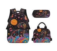 Biyejit Juego de 3 mochilas escolares de 17 pulgadas con bolsa de almuerzo, estuche para lápices, estudiantes universitarios de secundaria, Perros, talla única, Juego de mochila escolar
